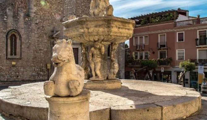 Taormina castle and sea view